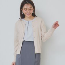 《7色展開XS-LLサイズ》ビジューボタンニットカーディガン【洗濯機洗い可抗ピル接触冷感】