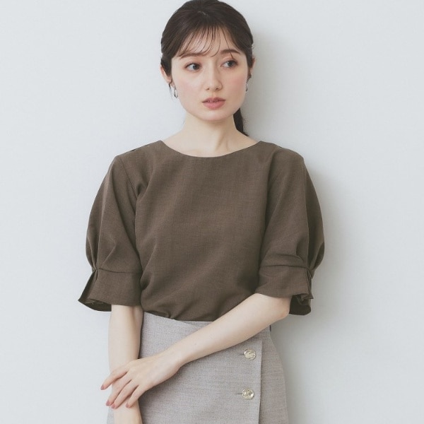 シャツ/ブラウス（ブラウン/茶色系・半端袖）ファッション通販
