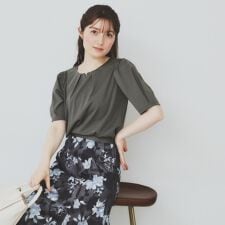 フロントパール調タックパフトップス【UV接触冷感洗濯機洗い可】
