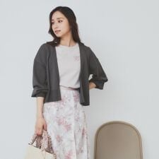 《6色展開》リラクシーショートカーディガン【洗濯機洗い可接触冷感抗ピル】