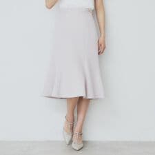 麻調マーメイドフレアスカート【洗濯機洗い可吸水速乾防シワイージーアイロン】