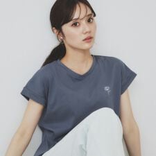 《6色展開S-3Lサイズ》フラワー刺繍Tシャツ【汗ジミ防止吸水速乾接触冷感UVケア洗濯機洗い可】