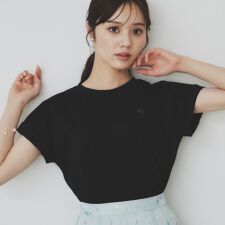 《6色展開S-3Lサイズ》フラワー刺繍Tシャツ【汗ジミ防止吸水速乾接触冷感UVケア洗濯機洗い可】