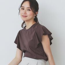 《美人百花掲載XS-3Lサイズ》フレアスリーブバックシャントップス【接触冷感UVケア洗濯機洗い可】