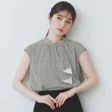 アシンメトリーボウタイブラウス【洗濯機洗い可】