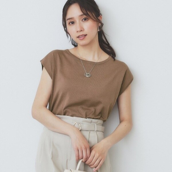 XS-LLサイズ》フレンチスリーブニット【洗濯機洗い可抗ピル