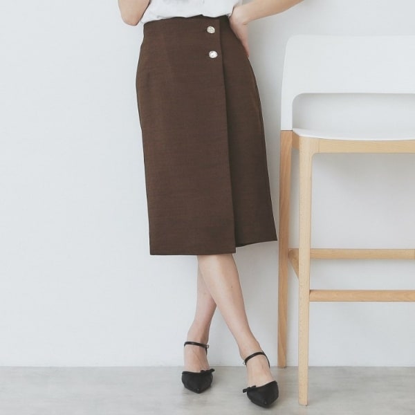 ストレッチタックフレアスカートセットアップ対応 【洗濯機洗い可防