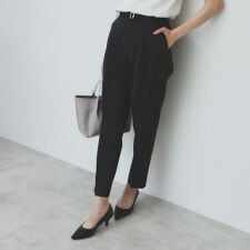 ベルト付きストレッチテーパードパンツセットアップ可【洗濯機洗い可吸水速乾接触冷感】