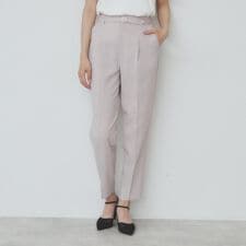 ベルト付きストレッチテーパードパンツセットアップ可【洗濯機洗い可吸水速乾接触冷感】