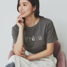 スパンコール刺繍ロゴTシャツ【洗濯機洗い可接触冷感UVケア】