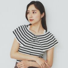 前後2wayオフショルビッグカラーニット【洗濯機洗い可抗ピル】