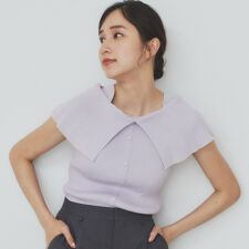 前後2wayオフショルビッグカラーニット【洗濯機洗い可抗ピル】