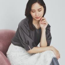 《5色展開》Vネックタックパフスリーブトップス【洗濯機洗い可UVケア接触冷感】