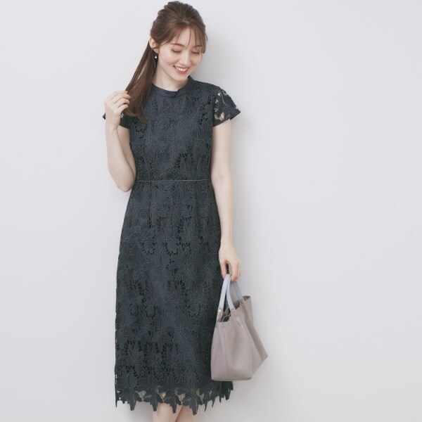 インデックス（index）/バイカラーレースワンピース【洗濯機洗い可】 バイカラーレースワンピース【洗濯機洗い可】 | インデックス(index