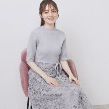 インデックス(index)のフラワーレースドッキングワンピース【洗える抗ピル】