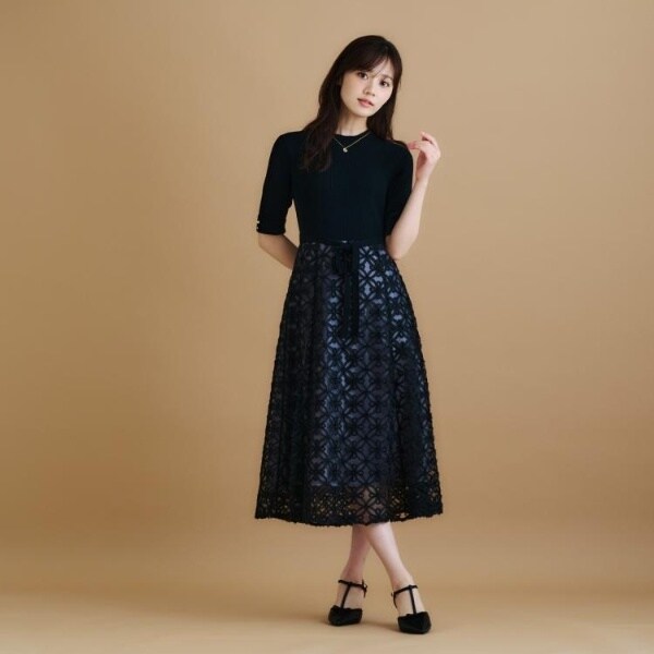 フラワーレースドッキングワンピース【洗える抗ピル】 | インデックス