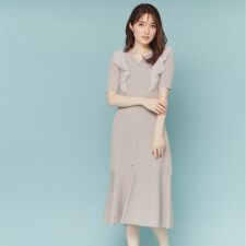 フリルドッキングニットワンピース【洗濯機洗い可抗ピル】