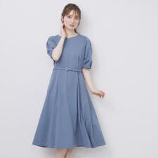 ハートネックパフワンピース【洗濯機洗い可UVケア接触冷感】