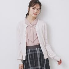 ビジュークルーネックカーディガン【洗濯機洗い可UVケア接触冷感抗ピル】