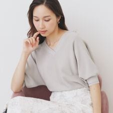 前後2way ドルマンスリーブニット【洗濯機可・UVケア・抗ピリング】