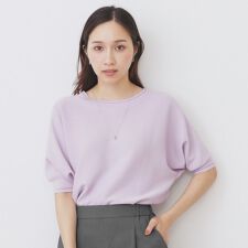 前後2wayで着用可能 ドルマンスリーブニット【洗濯機可・UVケア・抗ピリング】