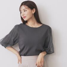 《5色展開》マジョリカプリーツスリーブニット【洗濯機洗い可】