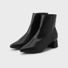 【抗菌防臭】レザー調スムースショートブーツ