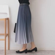 グラデーションプリーツスカート【洗濯機OK防シワ】