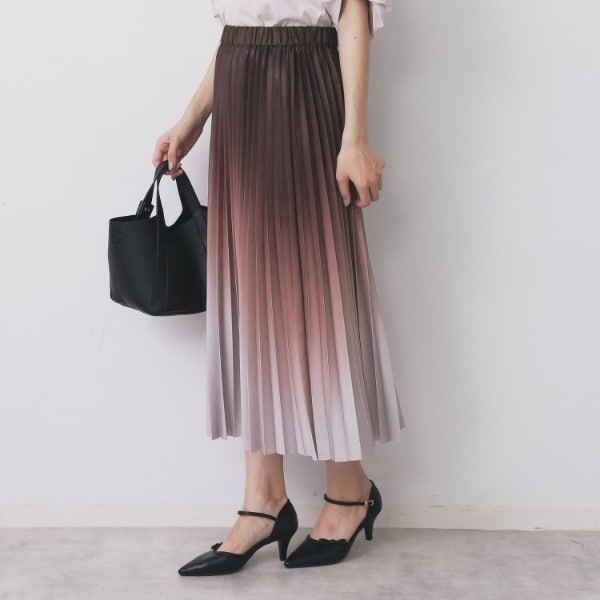 グラデーションプリーツスカート【洗濯機OK防シワ】 | インデックス