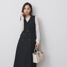 トレンチディティールワンピース【洗濯機OKイージーアイロン防シワ】