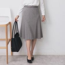 《S-3Lサイズ》ストレッチセミフレアスカートセットアップ対応【洗えるイージーアイロン】