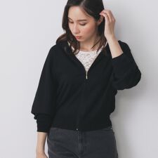 ドルマンジップラメパーカ【洗濯機OK】