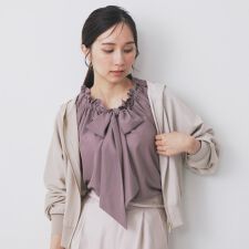 ドルマンジップラメパーカ【洗濯機OK】