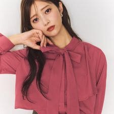 インデックス(index)のアシンメトリーレイヤードボウタイブラウス【洗濯機OKイージーアイロン防シワ】《XS～3L5col》