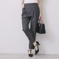 ウールライクストレッチテーパードパンツセットアップ対応【洗濯機OK】