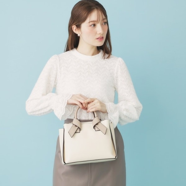 フェザーレースハイネックキャンディトップス【洗濯機OK