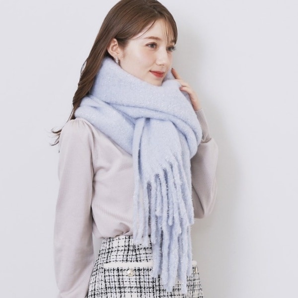 Number (N)ine ラメストール ナンバーナイン ラメニットストール 2本セット コットンカシミア