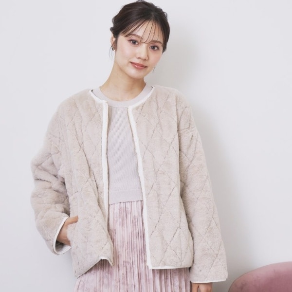 リバーシブル キルティングファーブルゾン【洗濯機OK】 | インデックス