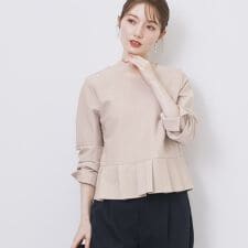 インデックス(index)のストレッチペプラムラメトップス【洗濯機OK防シワ抗ピル】《S～3L》