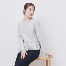 インデックス(index)のストレッチペプラムラメトップス【洗濯機OK防シワ抗ピル】《S～3L》