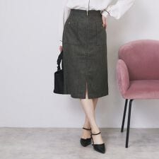 ツイード調フロントジップタイトスカート【洗濯機OK防シワ】