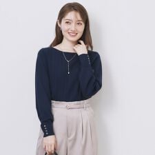 インデックス(index)のボートネックケーブルニット【洗濯機OK抗ピル】