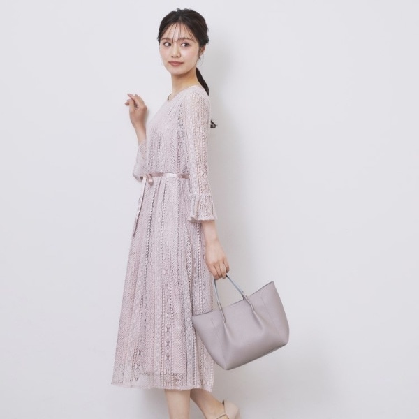 バイカラーレースワンピース【洗濯機洗い可】 | インデックス(index