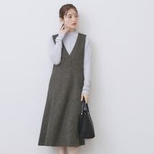 ヴィンテージツイードジャンスカ【洗濯機OK防シワ】