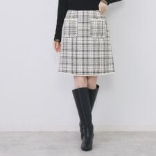 チェックツィードスカートセットアップ対応【洗える】