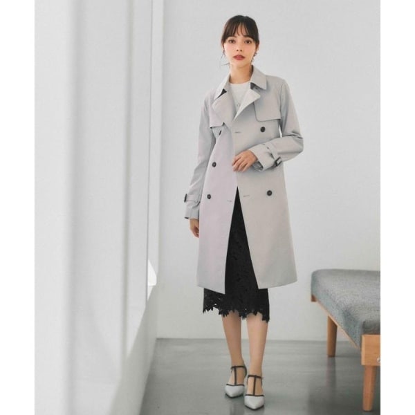 売り手 大きいサイズ！INDIVI 撥水/通勤/シャンブレーフーテッドミドル