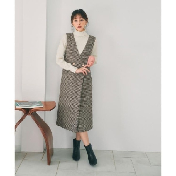 ラップ風ツイードジャンスカ【洗濯機OK防シワ】 | インデックス(index