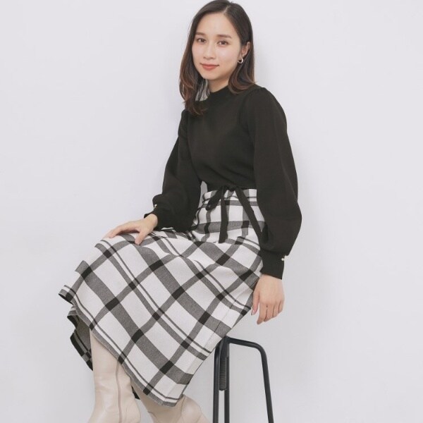 ハイネックニットワンピース【洗濯機OK抗ピル】 | インデックス(index