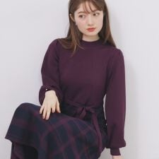 インデックス(index)のハイネックニットワンピース【洗濯機OK抗ピル】