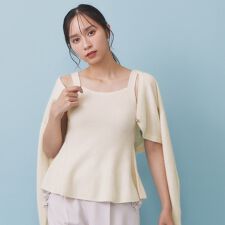 ペプラムニットキャミソールアンサンブル対応【洗える】